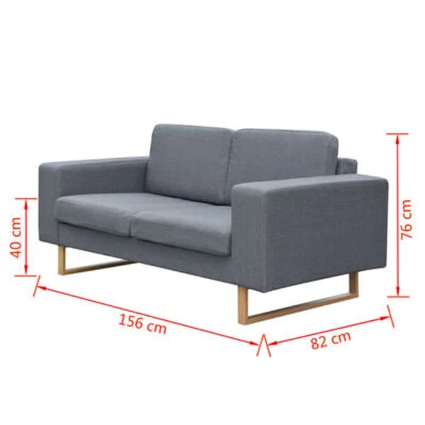 2 شخص أريكة قماش رمادي فاتح - 422 ~ 425 usd $