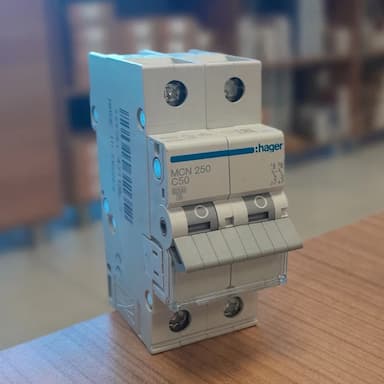 MCN250 قاطع كهرباء Hager 2P 6kA C-50A 2M - 13 usd