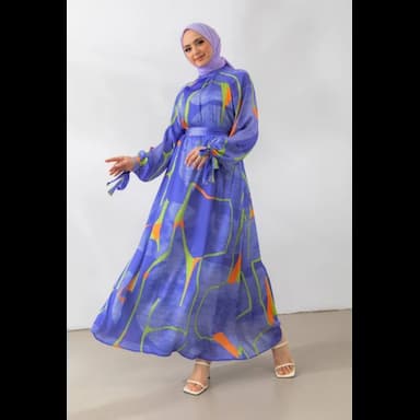 فستان ساتان بنمط متعرج - 22.99 usd