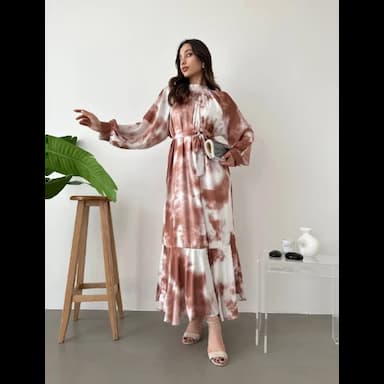 فستان صيفي فاخر بتصميم من زالاندي مناسب لقضاء العطلات على الشاطئ فستان طويل مكشكش أنيق - 21.99 usd