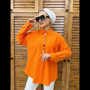 قميص نسائي حرير طبعة نمط الوان اشكال وسلاسل - 8.49 usd
