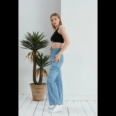 بنطال جينز فضفاض نسائي موضة سروال جنز فضفاض - 7.99 usd