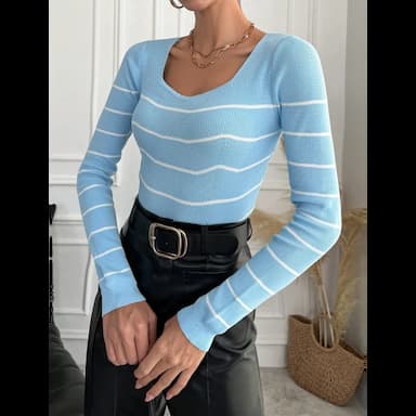 سترة متماسكة مخططة - 4.99 usd