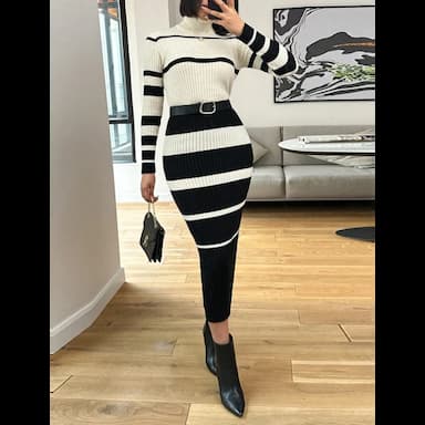فستان متماسكة مخطط - 9.49 usd